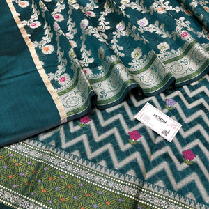 Teal Resham Banarasi Silk Suit