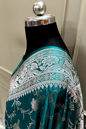 Red Suhani Jaal Katan Mashru Silk Banarasi Saree