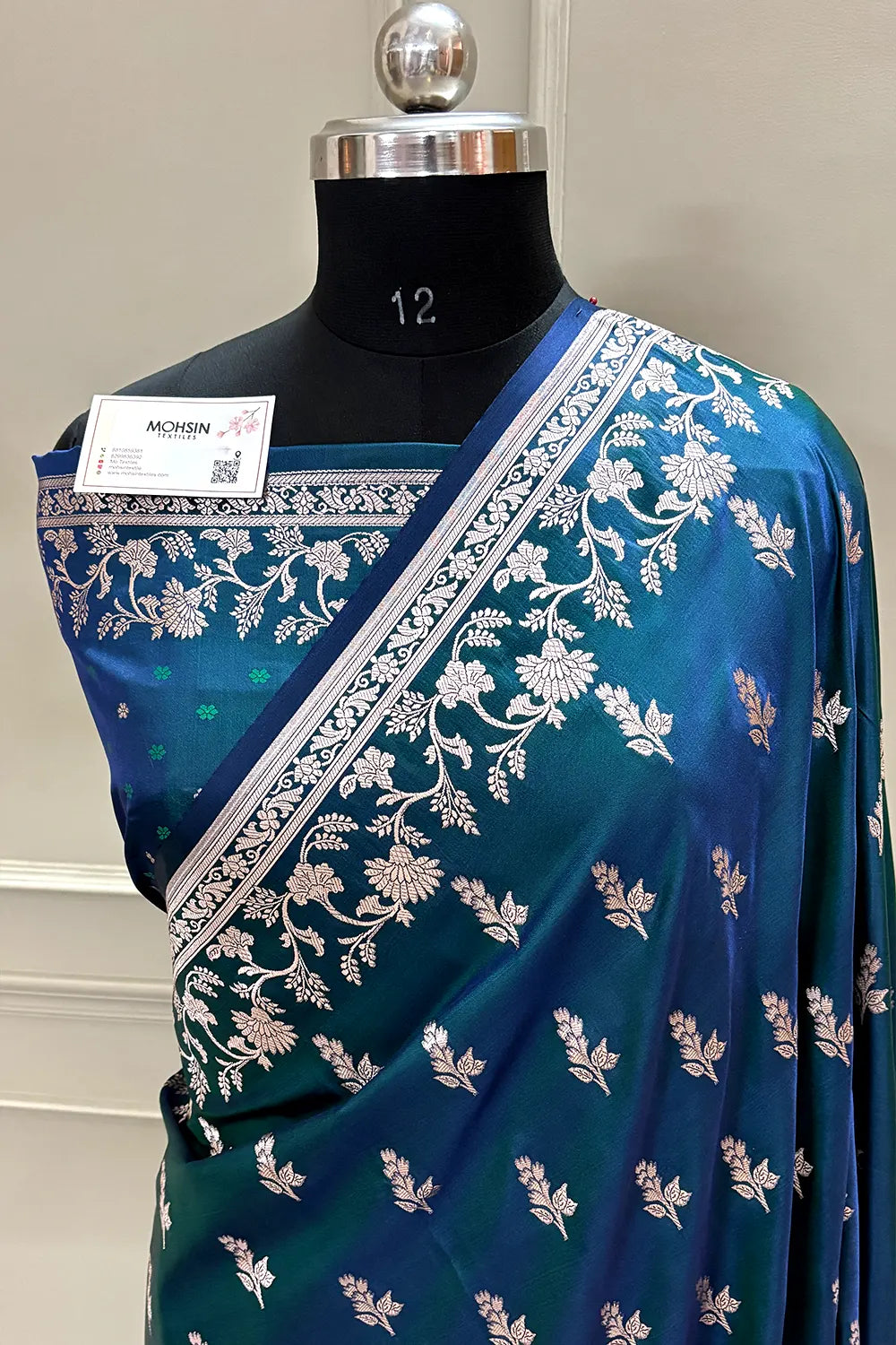Teal Tejo Katan Silk Banarasi Saree