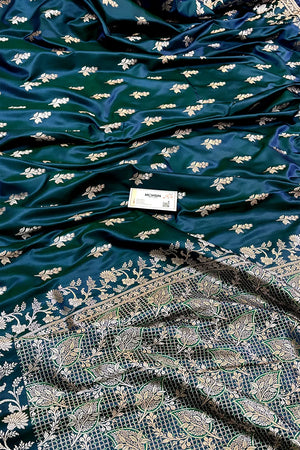 Teal Tejo Katan Silk Banarasi Saree