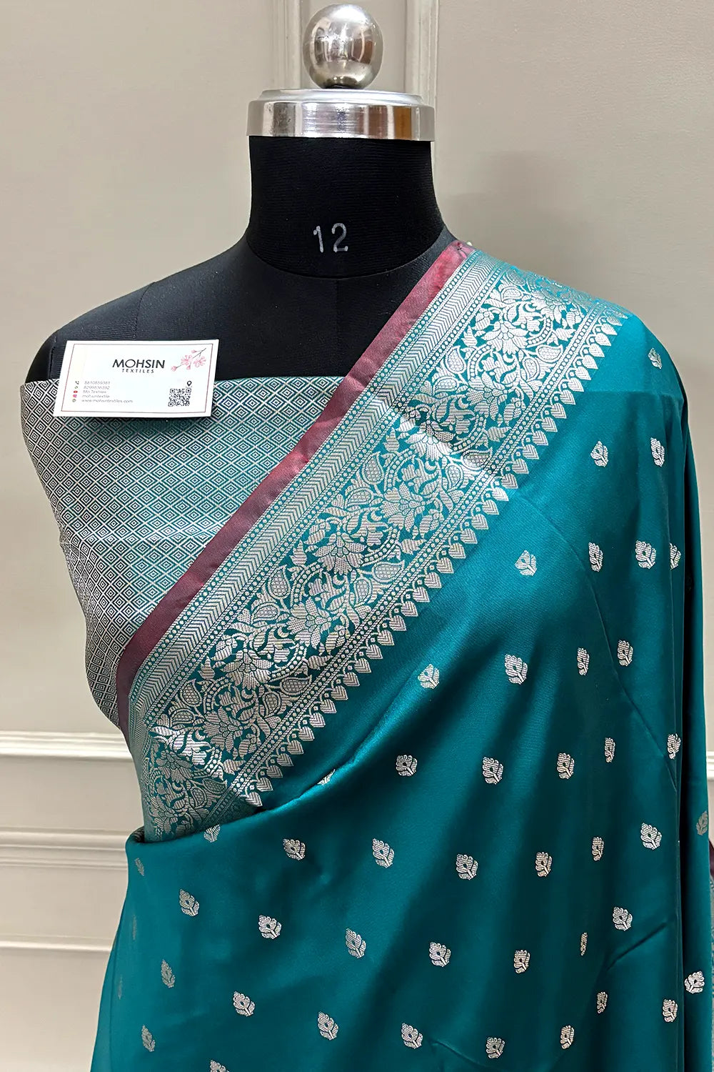 Teal Zari Banarasi Silk Saree