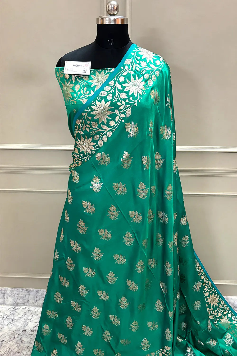 Teal Zari Banarasi Silk Saree