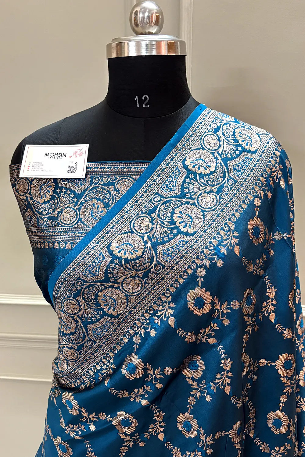 Teal Zari Banarasi Silk Saree