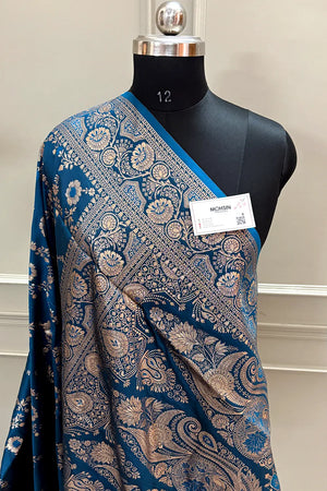 Teal Zari Banarasi Silk Saree