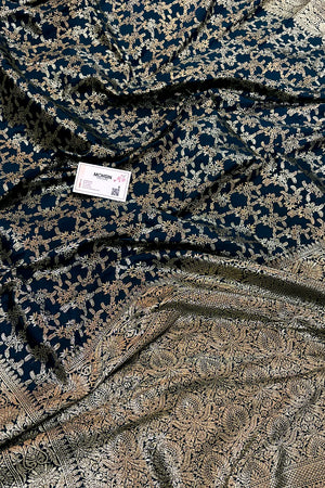 Teal Zari Banarasi Silk Saree