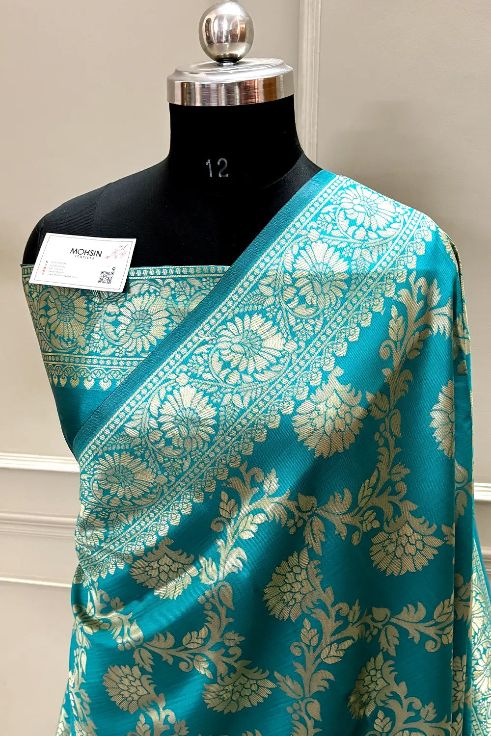 Teal Zari Banarasi Silk Saree
