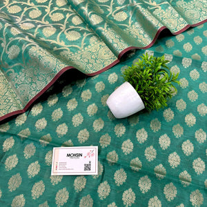 Teal Persian Buti Banarasi Silk Suit