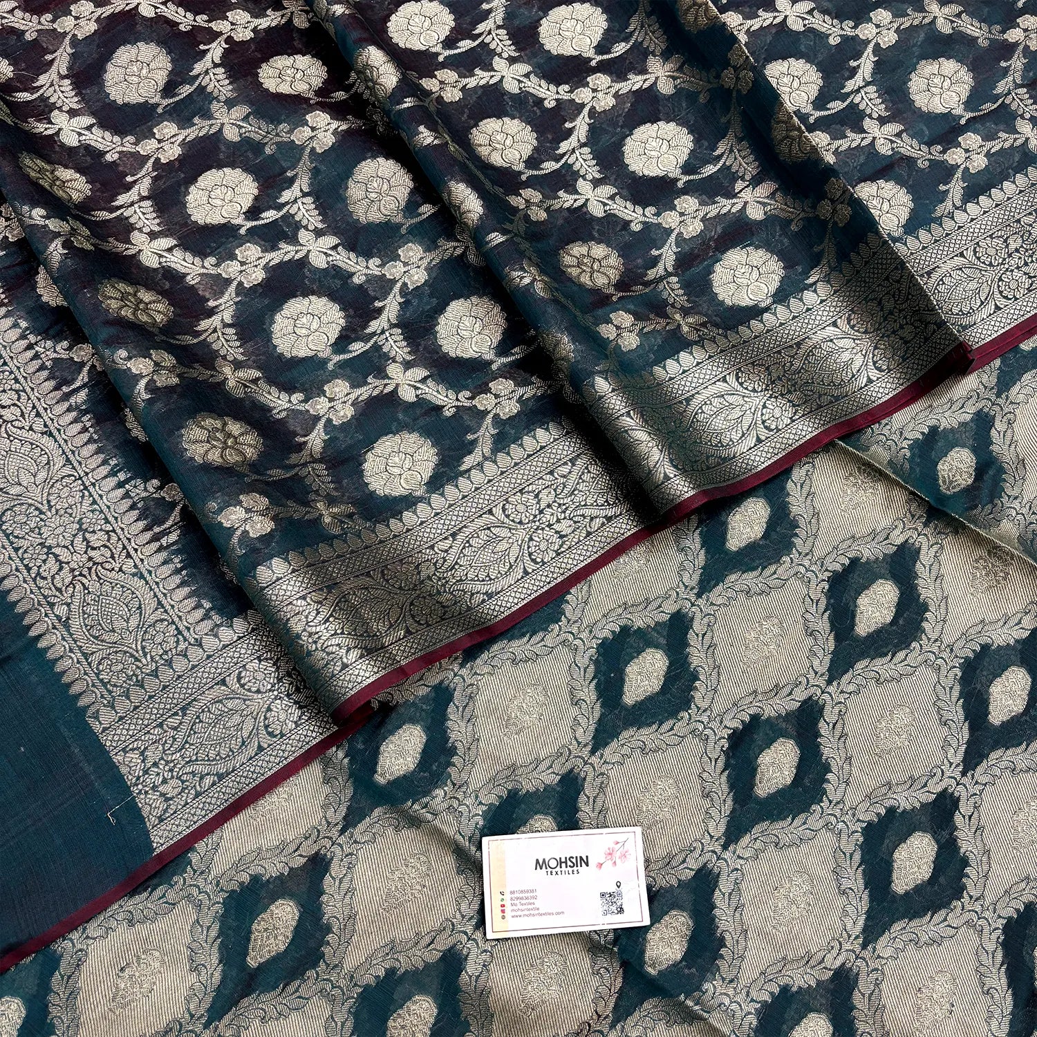 Teal Zari Banarasi Silk Suit