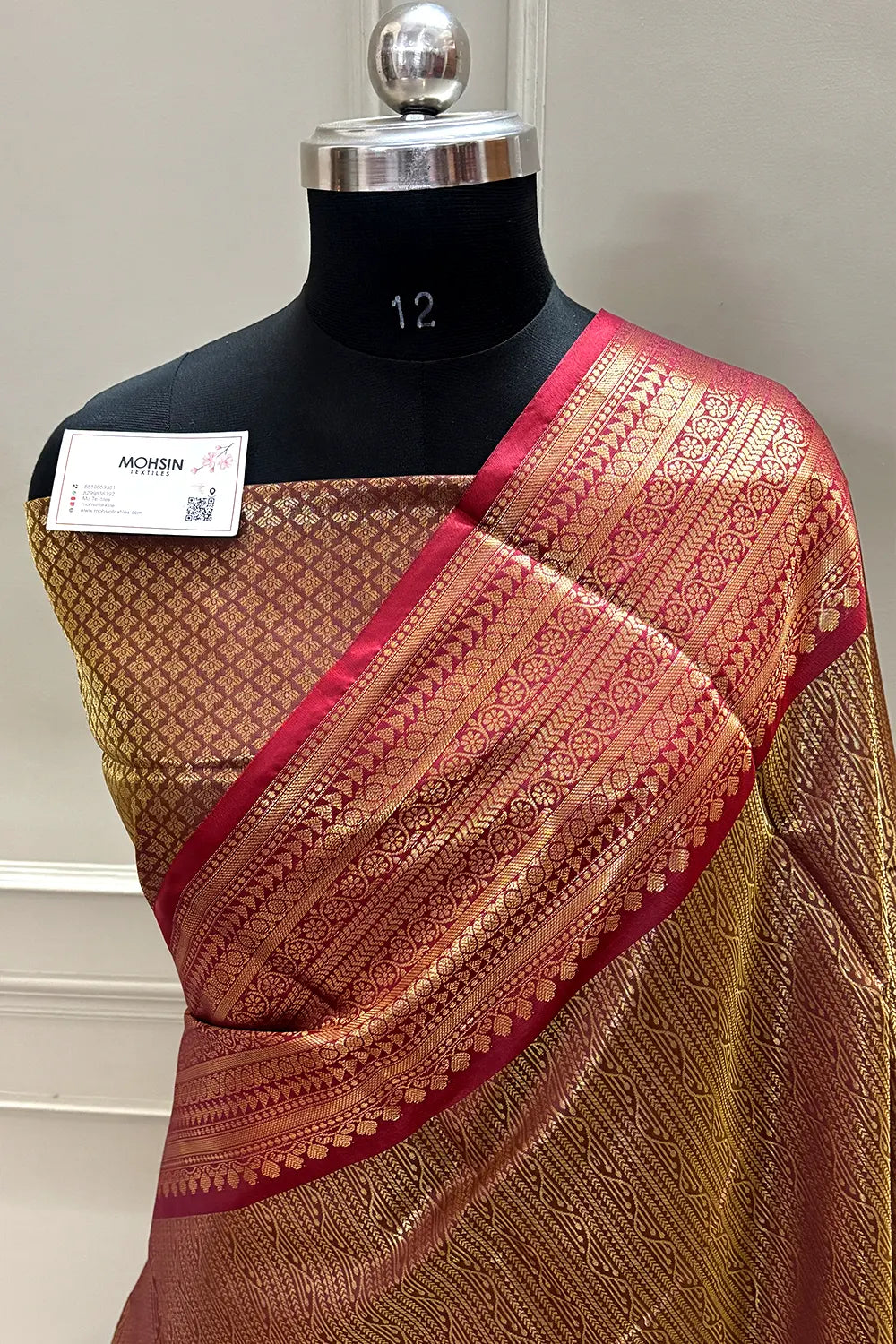 Wine and Maroon Tissue Silk Banarasi Saree