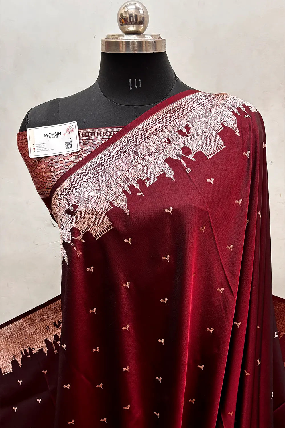 Wine Garhwa Ghat Katan Silk Banarasi Saree
