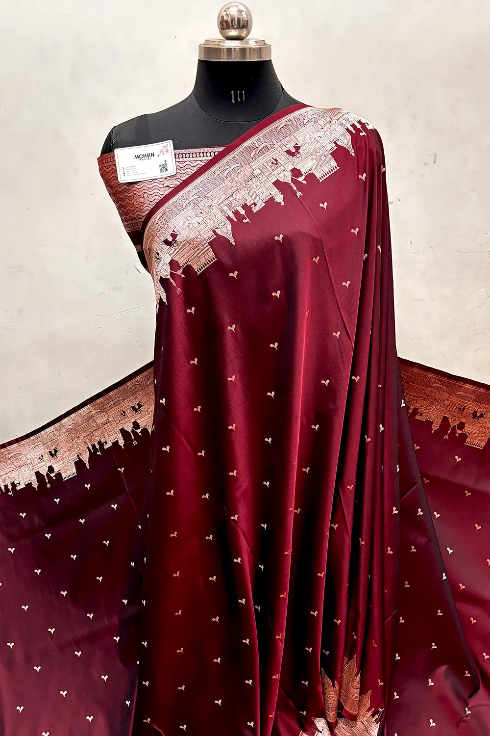 Wine Garhwa Ghat Katan Silk Banarasi Saree