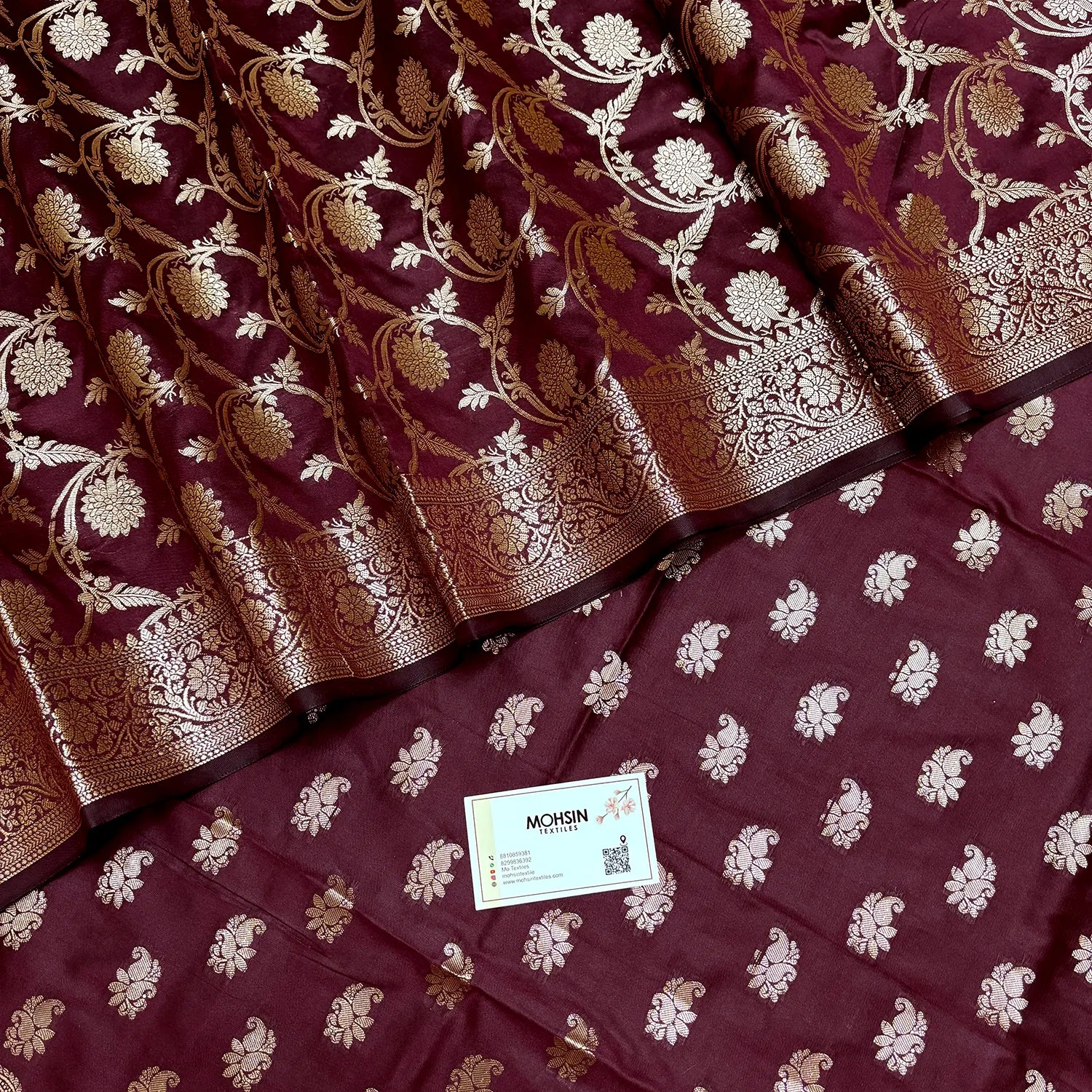 Wine Godzilla Semi Katan Silk Banarasi Suit