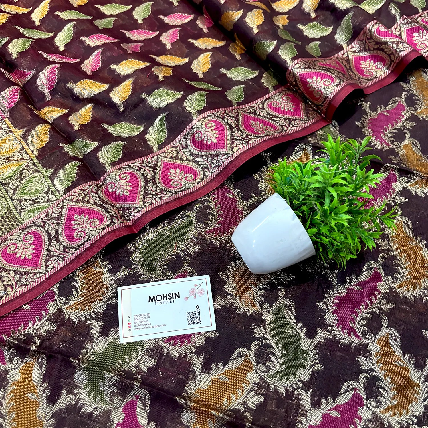 Wine Resham Banarasi Silk Suit