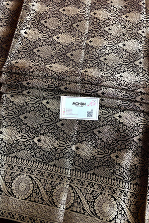Wine Zari Semi Katan Silk Banarasi Saree