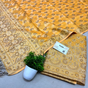 Yellow Angoori Kalli Cotton Silk Banarasi Suit