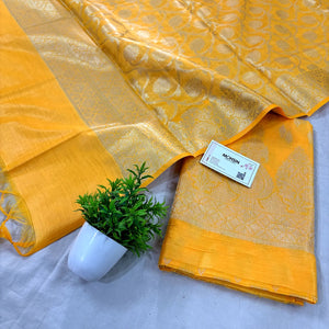 Yellow Kalgha Lau Banarasi Silk Suit