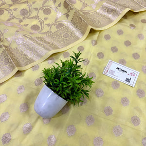Yellow Kiyari Satin Silk Banarasi Suit