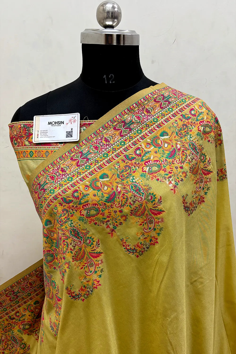 Yellow Pashmina Silk Banarasi Saree