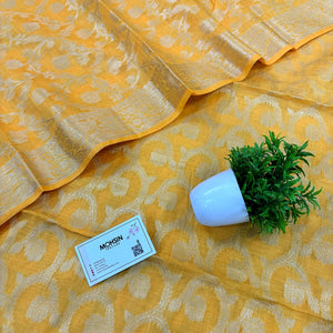 Yellow Persian Jaal Banarasi Silk Suit