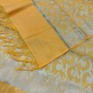 Yellow Persian Jaal Banarasi Silk Suit