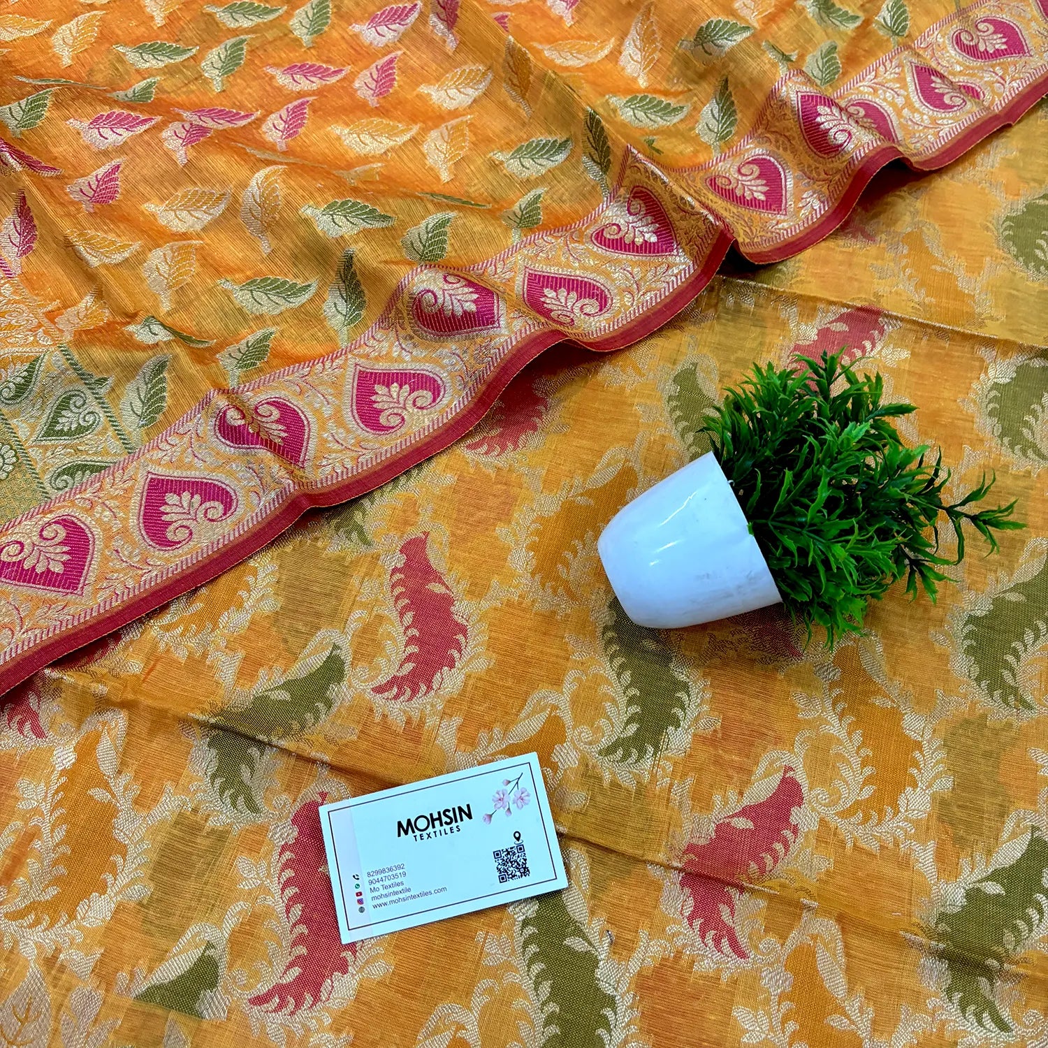 Yellow Resham Banarasi Silk Suit