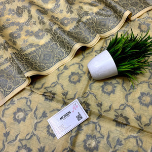 Yellow Resham Banarasi Silk Suit