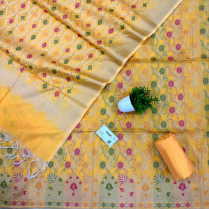 Yellow Resham Banarasi Silk Suit
