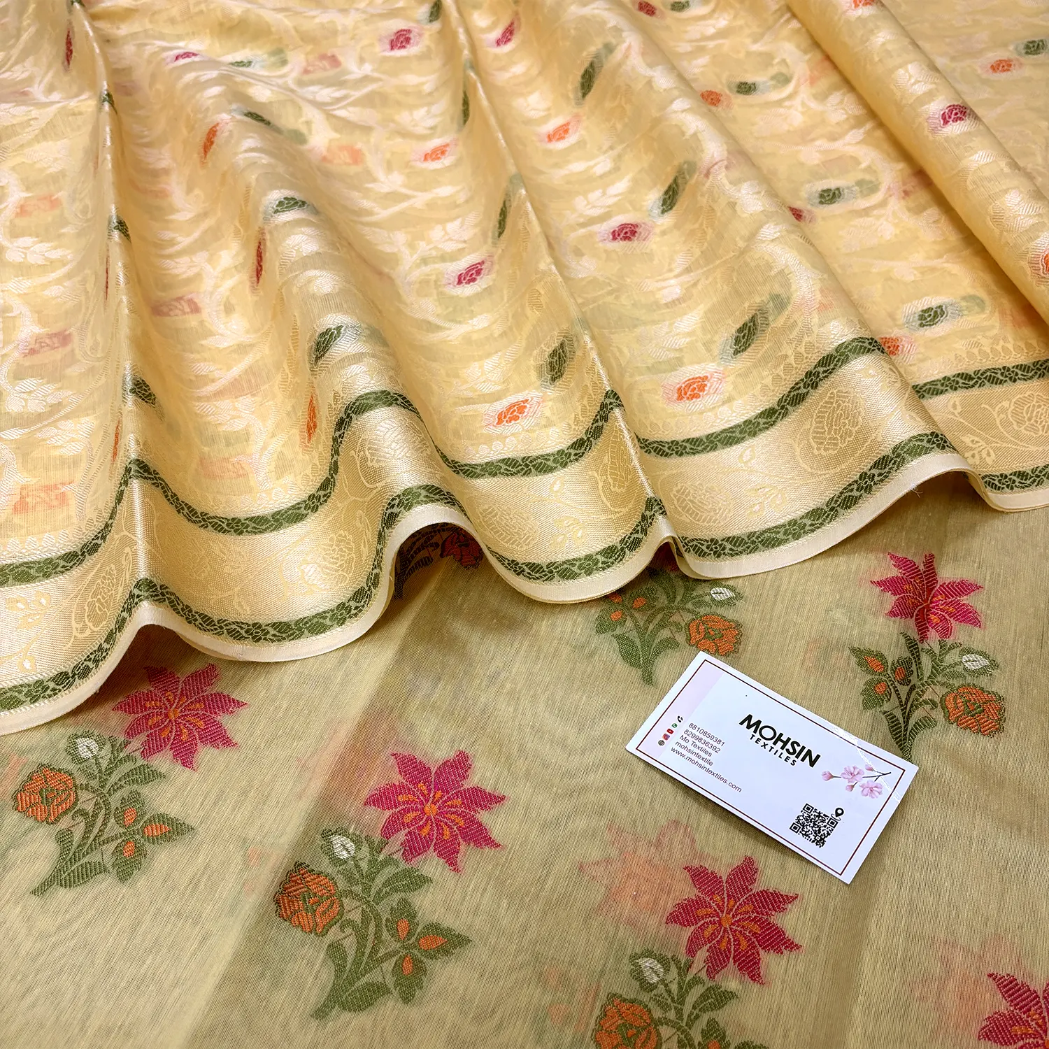 Yellow Resham Banarasi Silk Suit