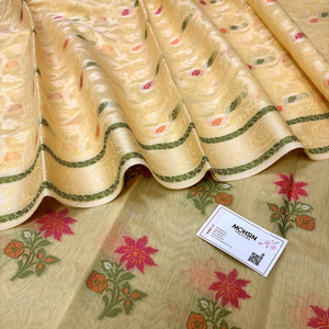 Yellow Resham Banarasi Silk Suit