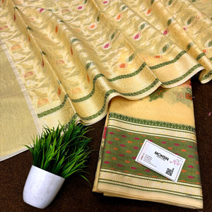 Yellow Resham Banarasi Silk Suit