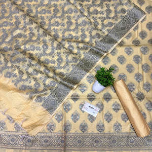 Yellow Resham Banarasi Silk Suit