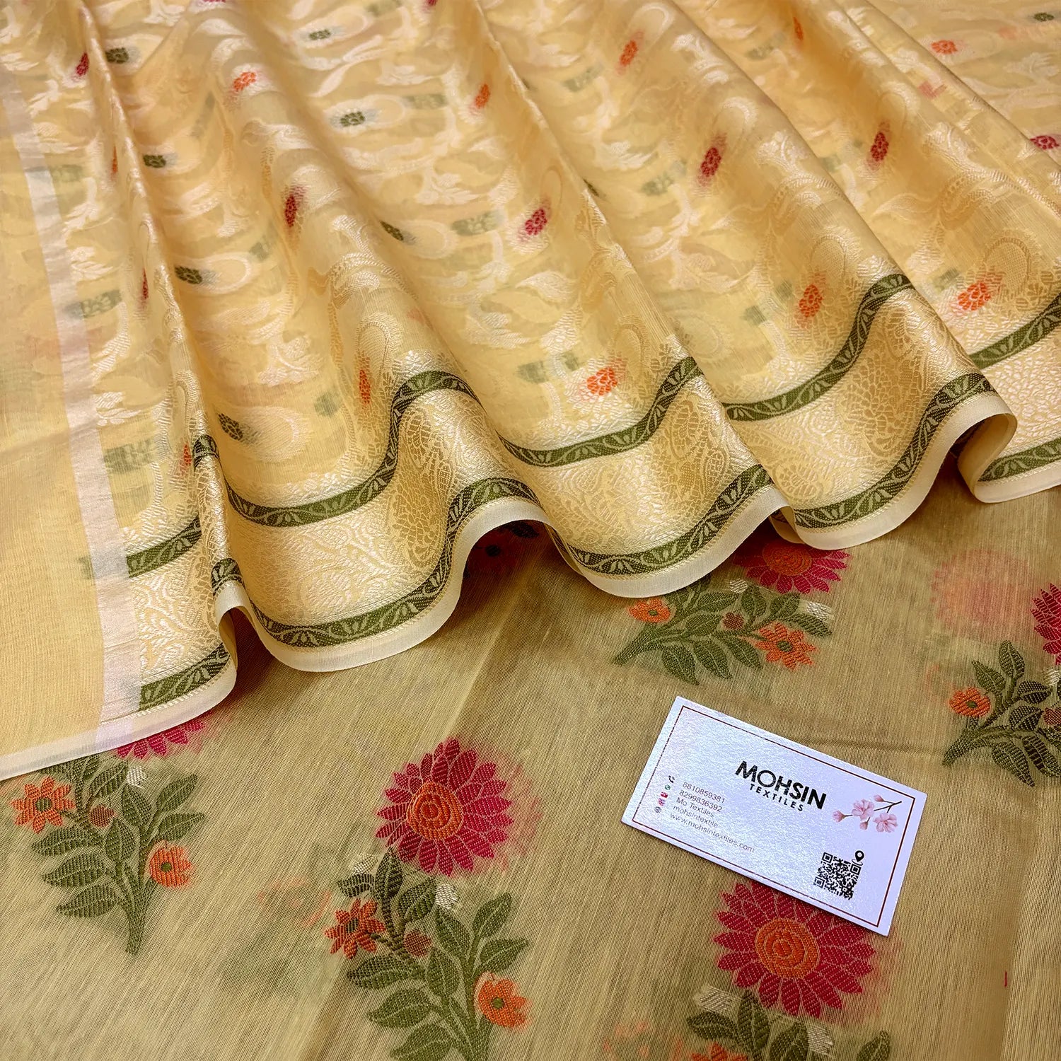 Yellow Resham Banarasi Silk Suit