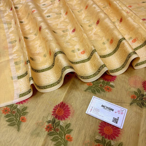 Yellow Resham Banarasi Silk Suit