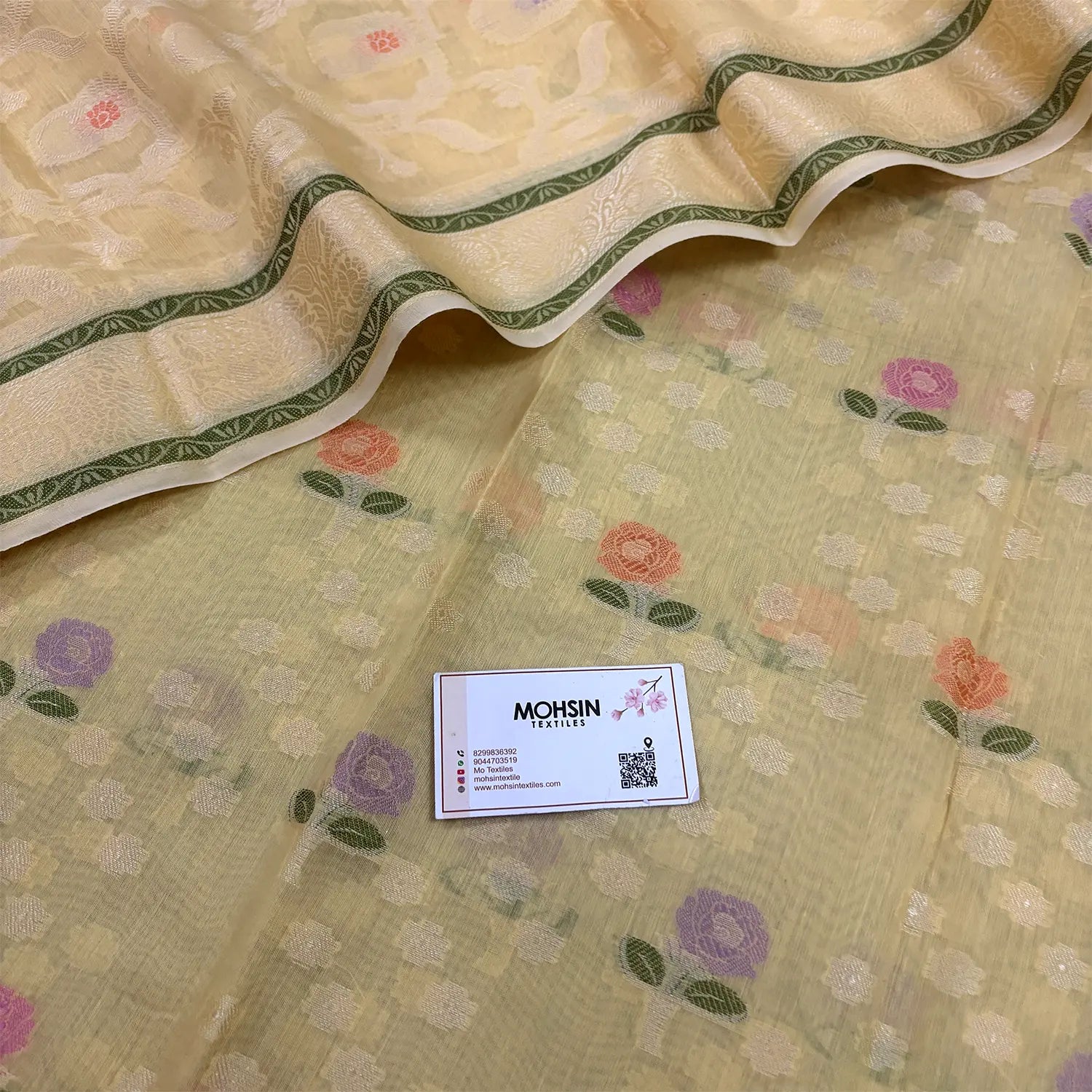 Yellow Resham Banarasi Silk Suit