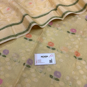 Yellow Resham Banarasi Silk Suit