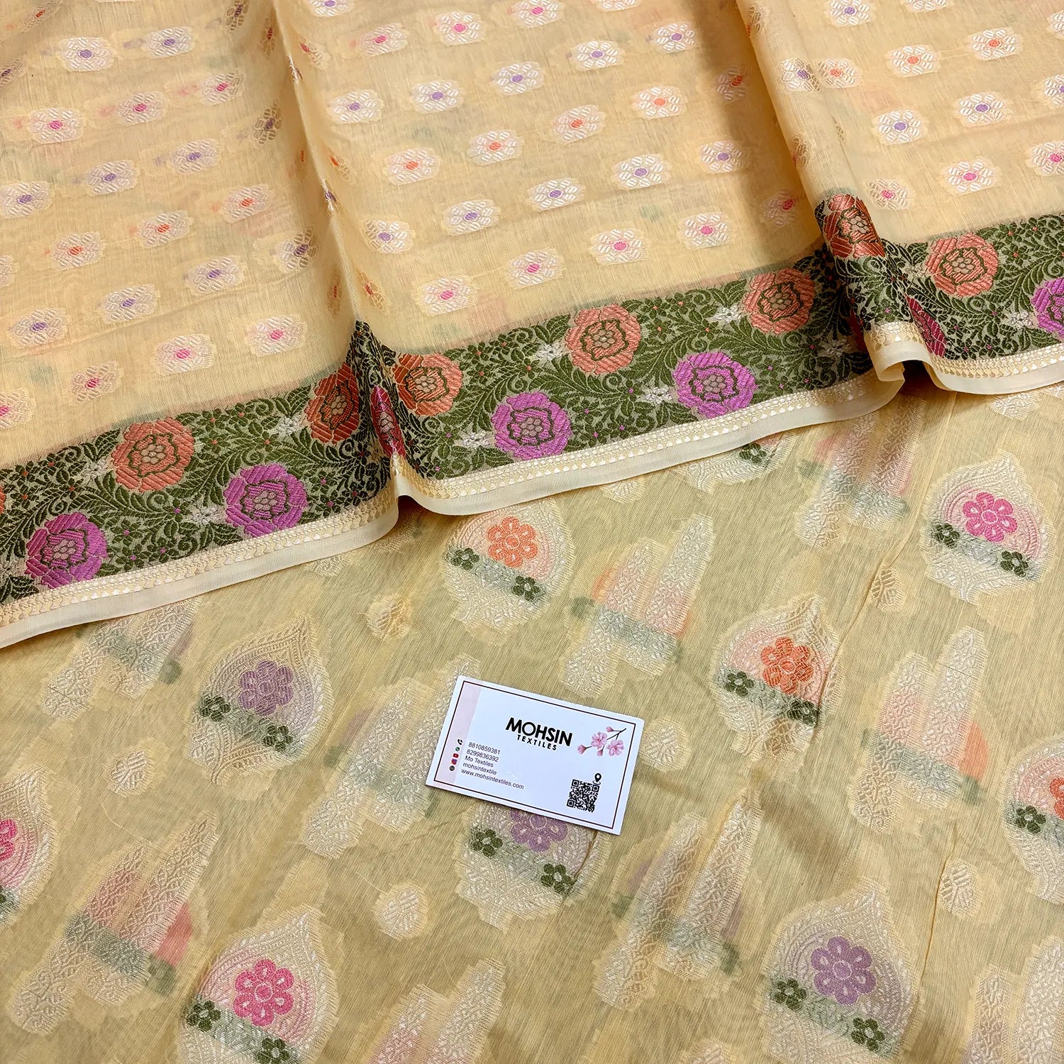 Yellow Resham Banarasi Silk Suit