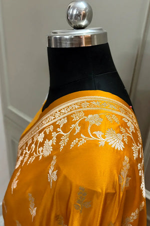 Yellow Tejo Katan Silk Banarasi Saree