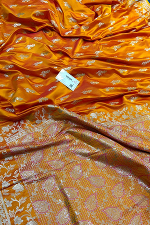 Orange Tejo Katan Silk Banarasi Saree