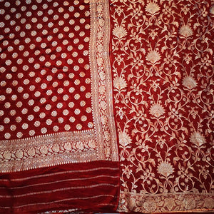 Maroon Khaddi Chiffon Suit