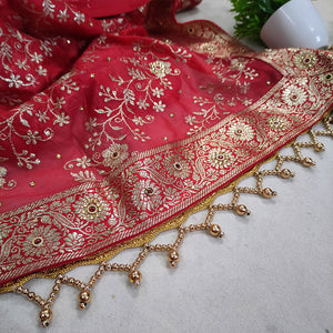 Moti Jhalar Beautiful Golden Lace