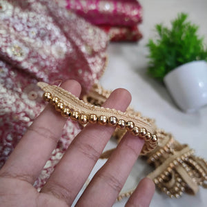 Stripe Elegant Golden Pearl Lace