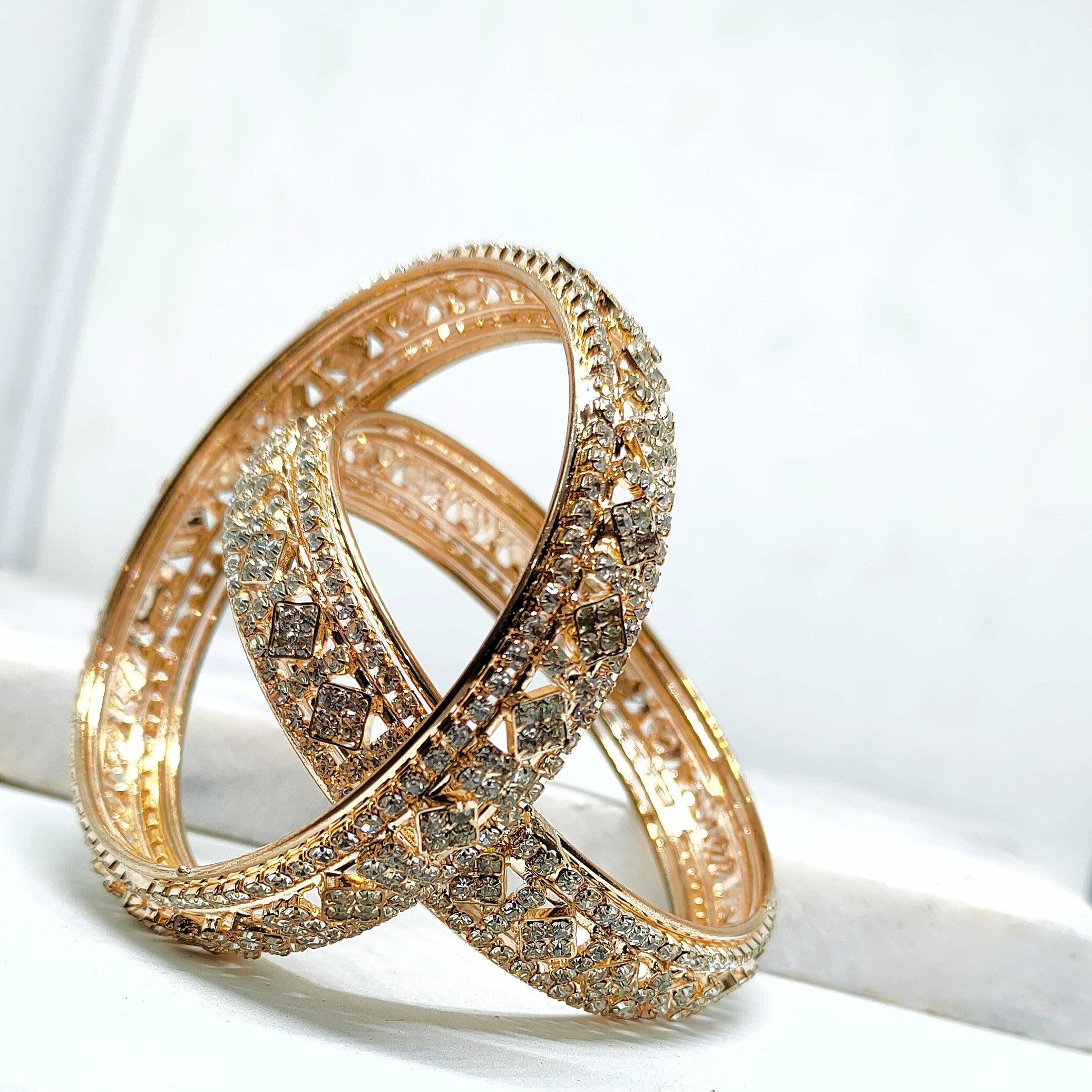 Jewellery Gold Plated Stone Bangles For Women's & Girls - Mohsin Textiles
