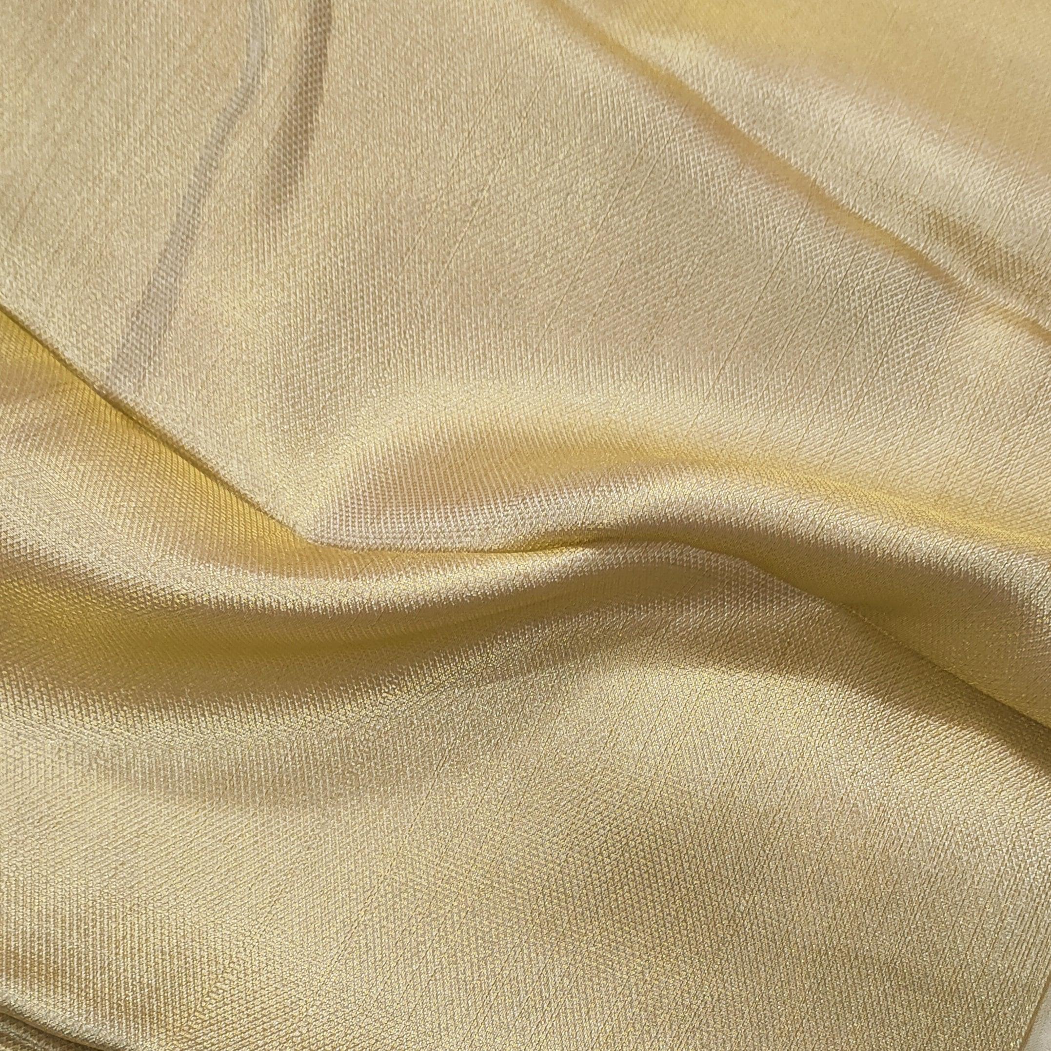 Banarasi Zari Brocade Fabric (Rai Dana ) Golden Unstitched Dress Material - Mohsin Textiles