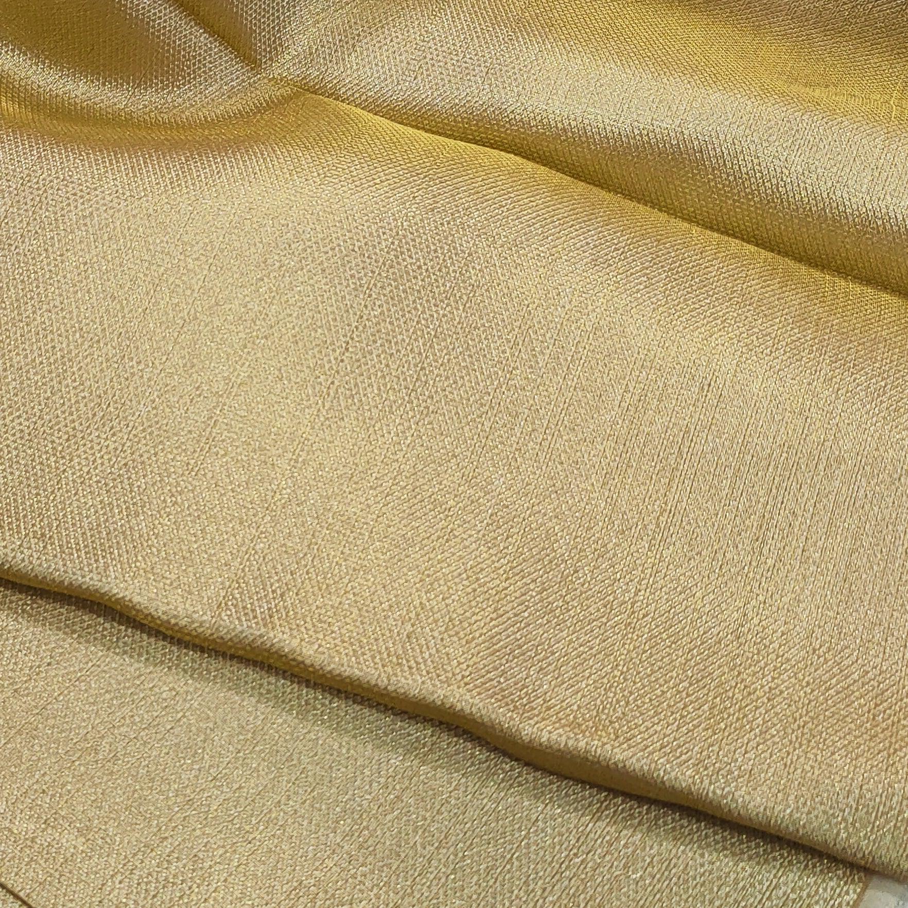 Banarasi Zari Brocade Fabric (Rai Dana ) Golden Unstitched Dress Material - Mohsin Textiles