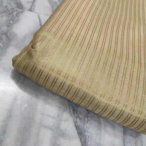 Banarasi Zari Brocade Fabric (Zari Dual Stripe ) Golden Unstitched Dress Material - Mohsin Textiles