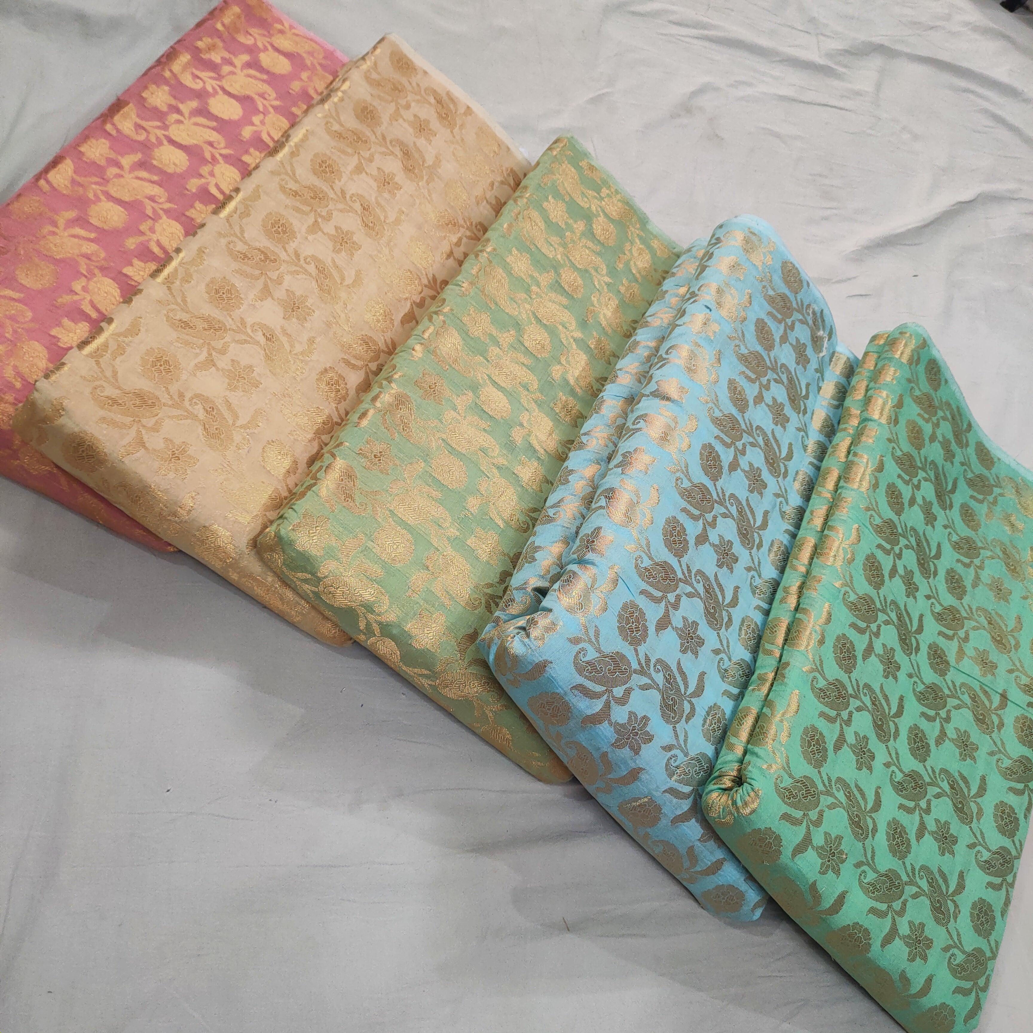 Pure Banarasi Musrize Silk Fabric Unstiched Dress Material - Mohsin Textiles