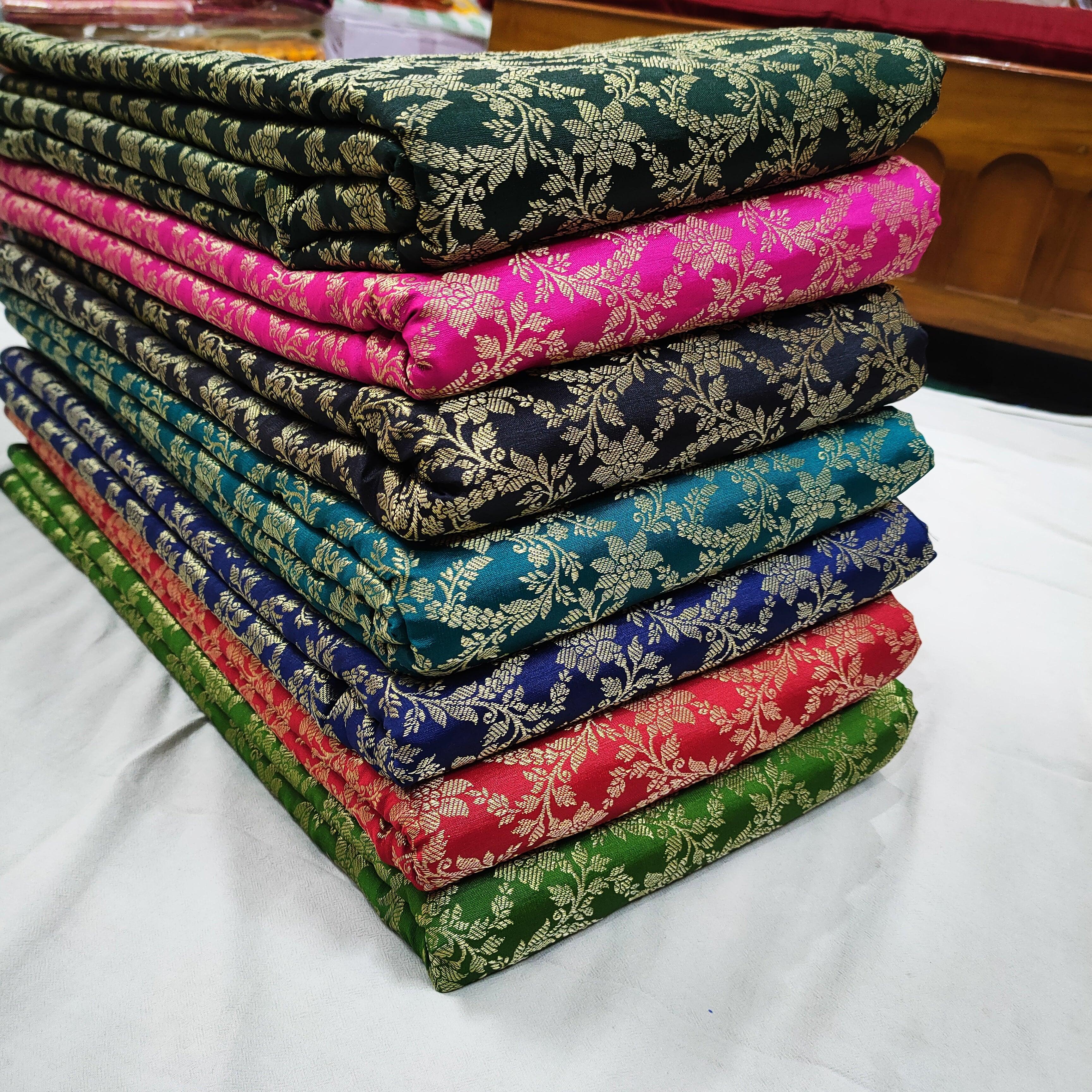 Sunflower Jaal Style Santan Silk Fabrics - Mohsin Textiles