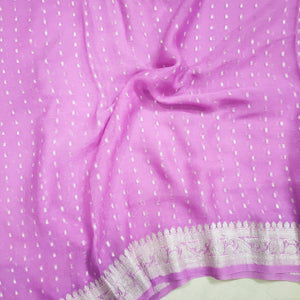 Pure Khaddi Chiffon Banarasi Dupatta With Zari Work. Best For Wedding, Party, Function