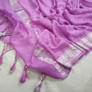 Pure Khaddi Chiffon Banarasi Dupatta With Zari Work. Best For Wedding, Party, Function