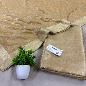 Beige Golden Zari Kimkhab Silk Banarasi Gharara